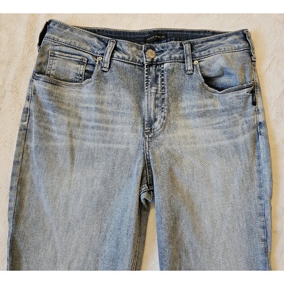 Silver Jeans Co Women's 34 x 31 Light Wash Avery Skinny Jeans High-Rise - Picture 2 of 13